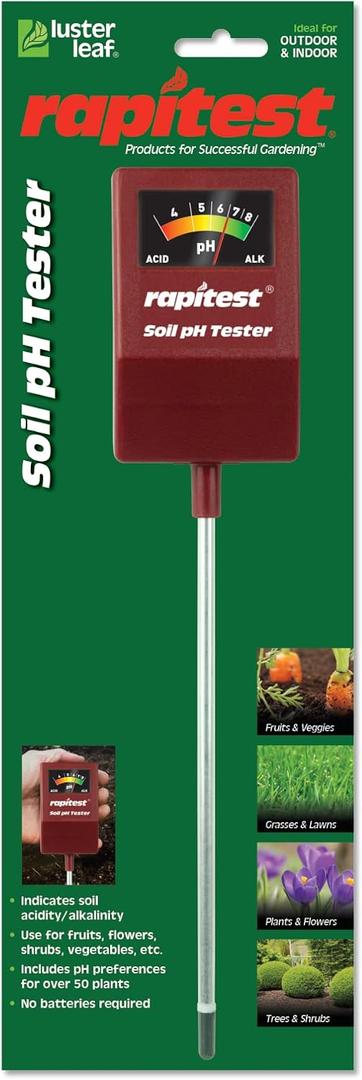 Rapitest Soil pH Tester for testing soil pH quickly and accurately. Test fruits, flowers, vegetables and lawns