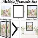 20x24 Picture Frame Set of 2, Black Photo Frames High Transparent Wall Gallery Desktop Horizontal Vertical for Canvas Collage Photo Poster Certificate 20 x 24 inches