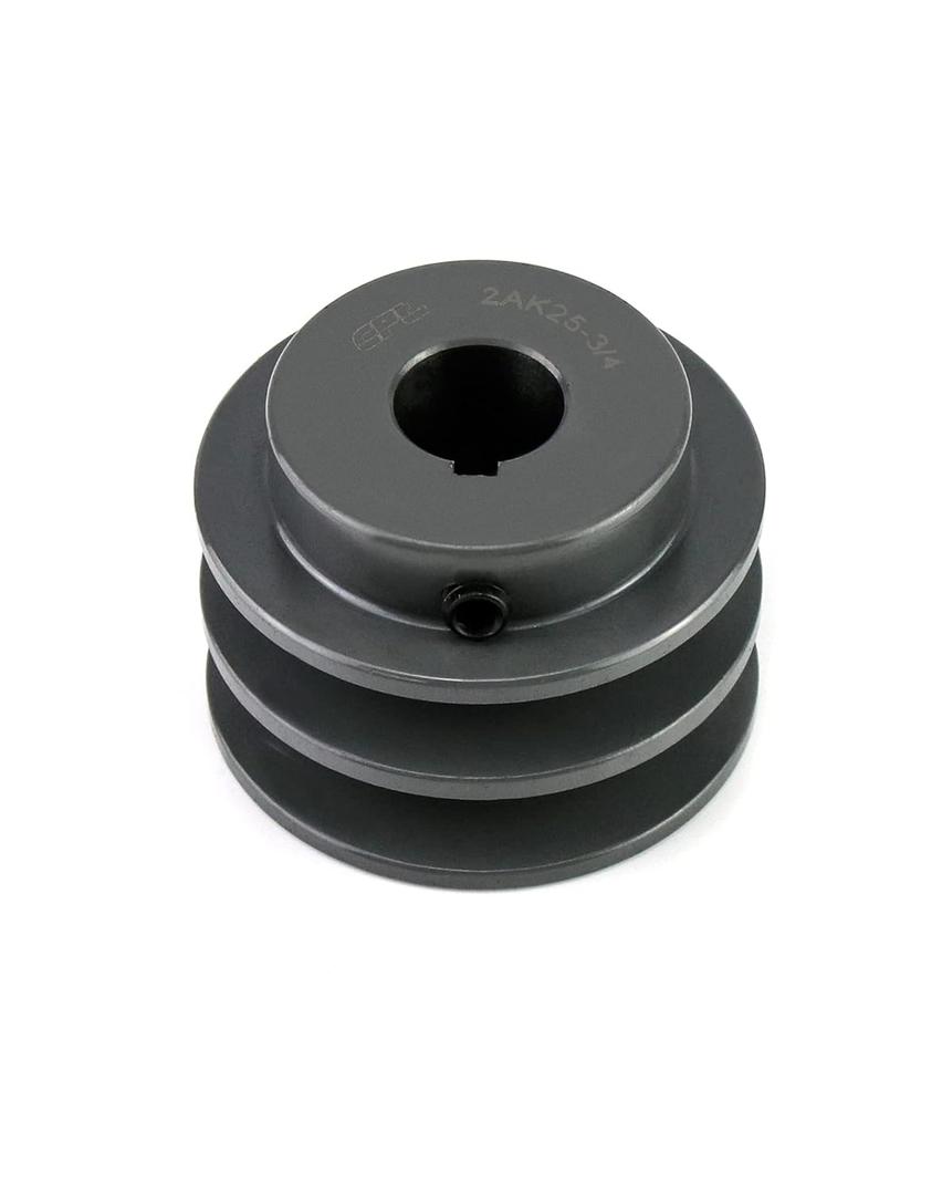QWORK 2AK2534 Double Groove Pulley/Sheave, 2.55"OD 3/4" Bore, AK Fixed Bore Pulley, for A, 3L & 4L (A & AX) V-Belts, Cast Iron