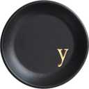 COLLECTIVE HOME - Ceramic Jewelry Tray, Decorative Trinket Dish for Rings Earrings Necklaces Bracelet Watch Keys, Birthday Mother's Day Christmas Gift for Women, 4.75", Black Surface (y)