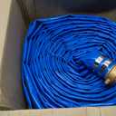 DAVCO 2" ID 100 ft Pool Backwash Hose, Heavy Duty Reinforced Blue PVC Lay Flat Water Discharge Pump Hoses For Swimming Drain Pools and Clean Filters, With Aluminum Pin Lug Fittings