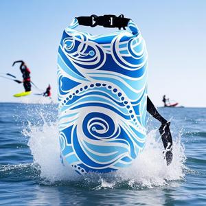 Dry Bag Waterproof,5L Roll Top Backpack Floating Dry Bag for Kayaking Boating Swimming Hiking Camping Outdoor Activities, Blue Sky