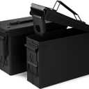GUGULUZA Metal Ammo Can 30/50 Cal, Lockable Bullet Storage Case, Waterproof & Airtight Containers Box with Flip Top for Long-Term Storage Shotgun, Rifles, Pistols Ammunition