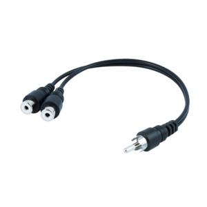GE   2-Way   RCA   Audio   Adapter,  6in  (Black, 2 Pack)