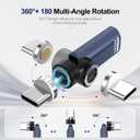 240W USB C Magnetic Adapter, 360 Rotation Type C Connector, PD Fast Charging for MacBook Pro Air, iPhone 16/15, iPad, Switch, Steam Deck & All Type-C Devices (1 Pack, Gray)