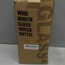 74 oz Glass Water Bolttles with Straw Large Motivational Water Bottle with Time Marker Sports Water Bottles with Silicone Sleeve and Handle Lid 2.2L Water Jug for Gym Workout (White)