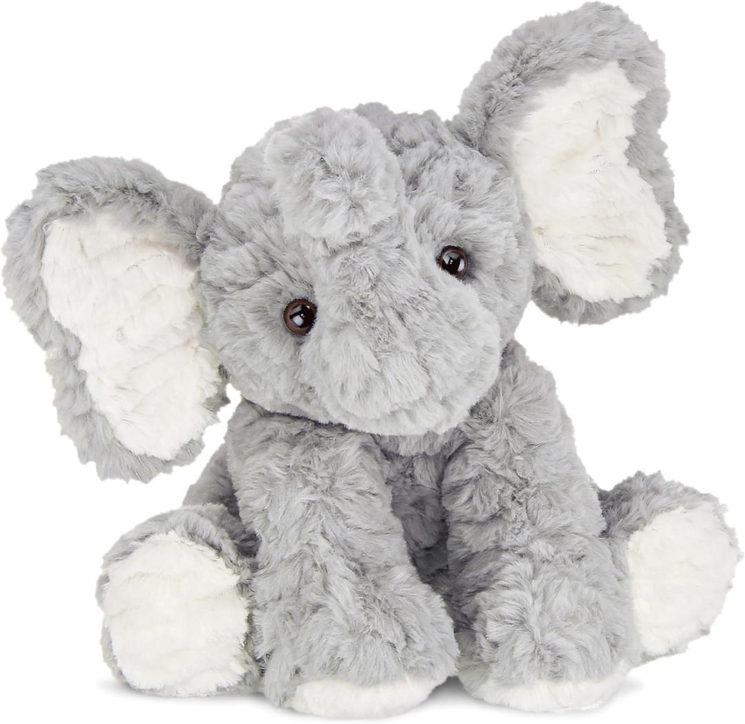 Bearington Dinky Plush Elephant Stuffed Animal - 11" Soft Baby Elephant Plushies with Floppy Ears and Cuddly Body - Adorable Stuffed Elephants Toy Gift for Infants, Toddlers, and Nursery Decor