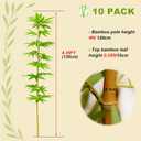 HOUSESET 4ft Faux Bamboo Plant Outdoor 10 Pack, Fake Bamboo with Encrypted Leaves for Patio Garden Yard Decor, Privacy Artificial Bambooo Tree (4ft / 122cm)
