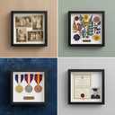 9x9 Shadow Box Frame, 3" Deep Picture Frame with Magnetic Clasp, Memory Box Display Case for Jersey Medal Ticket and 3D Items | Black