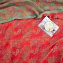 100% Cotton Muslin Blanket Jacquard Red Paisley Quilt, Super Soft 3 Layers Gauzy Breathable Reversible Lightweight Bed Cover Bedspread Coverlet for All Seasons, King(98"x94"), No Pillow Sham