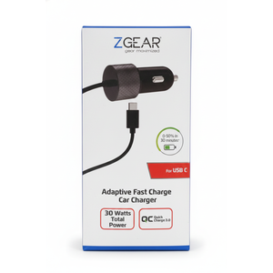 NEW Z GEAR Adaptive Fast Charge Car Charger 3 Amps of Power 30 Watts