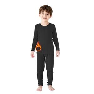 Zando Toddler Thermal Underwear Set for Kids 2T - Toddler Thermal Set 2T Winter Base Layer Boys Long Johns for Girls Winter Base Layer Fleece Long Underwear for Skiing Sleeping Black 120