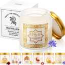Lyrow 7 Pcs Ramadan Gifts for Women Men Ramadan Mubarak Candles 3.5 oz Scented Soy Wax Candle Islamic Muslim Candles Islamic Party Favors Gifts for Home Muslim Islam Festival Decor (White Gold)