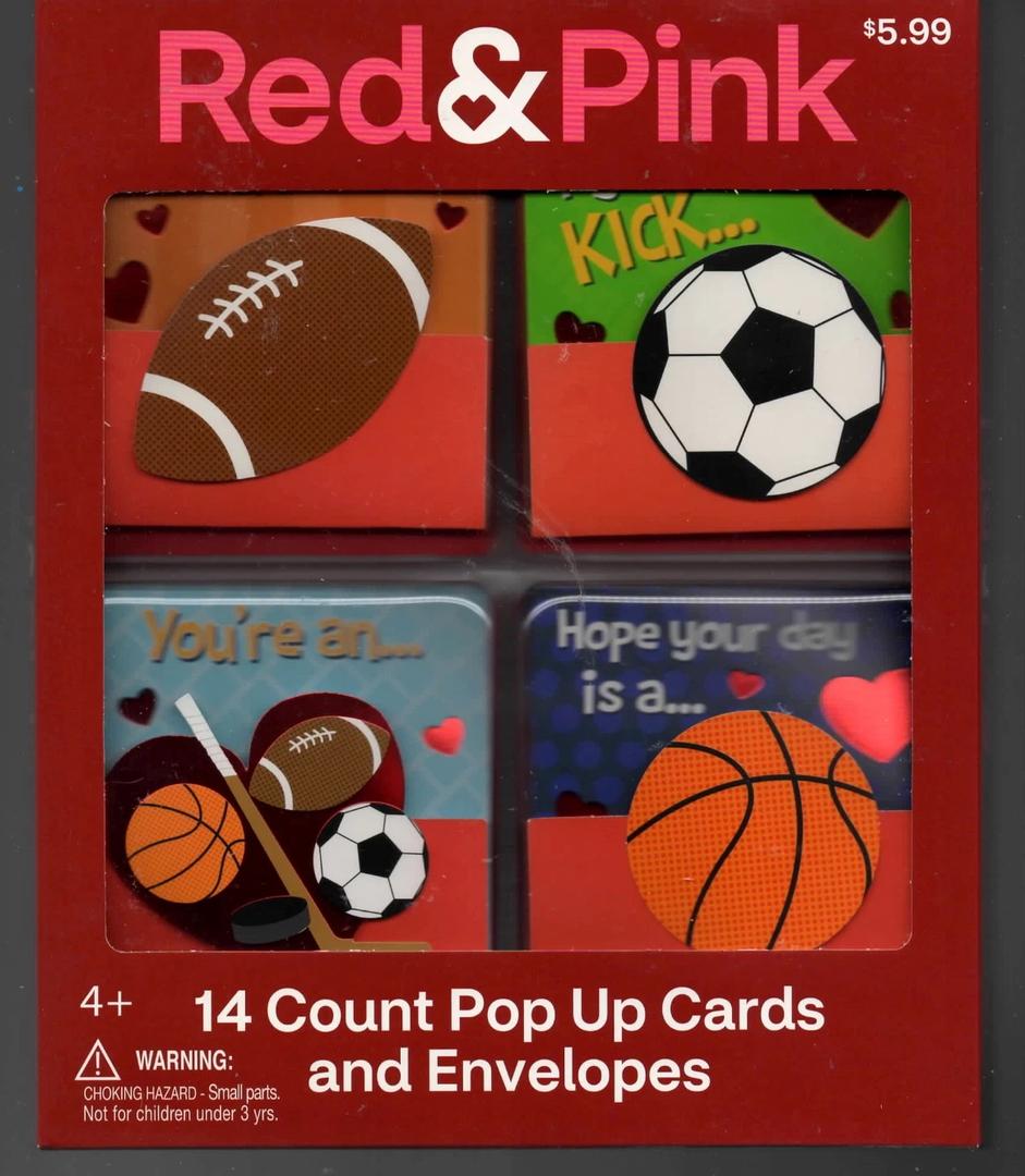 Red&Pink 14count cards and envelopes