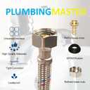 12" Faucet Hose Connector, 3/8" Comp x 1/2" FIP Braided Stainless Steel Faucet Water Supply Lines for Bathroom Kitchen Sink Faucet 2Pcs