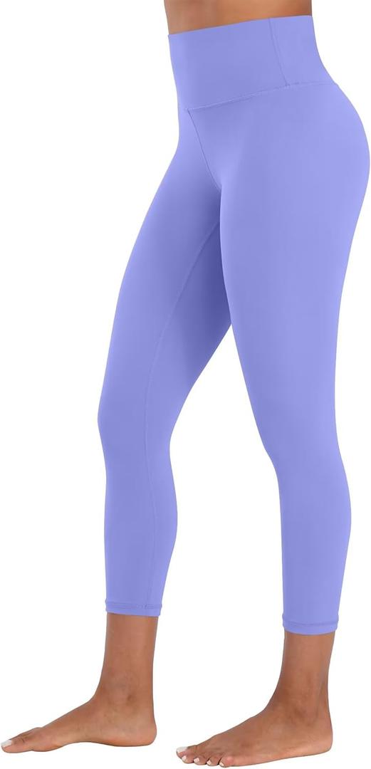 Sunzel Sunzfly Capri Leggings for Women, High Waisted Yoga Pants with Tummy Control for Workout Running Gym (Medium, Periwinkle)