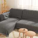 Oversized L-Shaped Covers for Couches L Shaped Couch Cover Blanket 2 Piece Sectional Couch Covers L Shape Sofa Covers Washable L Shape Deep Grey 71"x118"& 91"x134"