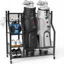 PLKOW Golf Bag Storage Garage Organizer, Extra Large Size Golf Bag Storage Stand and Golf Equipment Rack for Garage,Shed, Basement