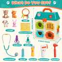 Lehoo Castle Veterinarian Playset for Kids Girls, Pretend Play Toys for Toddlers 1-3, Critter Clinic Toy with Keys, Doctor Kit for Toddlers 3-5 Pet Vet Toys, Gifts for 3 4 5 + Year Old Girl Boys