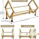 Expandable Desktop Bookshelf Organizer, Small Tabletop Book Storage Rack, Portable Mini Bookcase for Books/CDs/Magazine Display, Desk Shelf for Top of Desk in Living Room, Office, Home Decor (Gold)