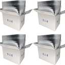 Insulated Shipping Boxes with Liners, 4 Pack 15'' x 10'' x 11'' Small Cold Shipping Boxes, for Perishable Frozen Food Shipping, White (TB151011L-4)