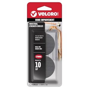 VELCRO Brand Industrial Fasteners Stick-On Adhesive | Professional Grade Heavy Duty Strength | Indoor Outdoor Use, 1 7/8in, Circles 4 Sets
