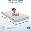 Serta Perfect Slumber Dual Sided Crib and Toddler Mattress - Waterproof - Hypoallergenic - Premium Sustainably Sourced Fiber Core -GREENGUARD Gold Certified (Non-Toxic) - (Mattress Only)