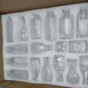 Set of 40 Glass Bud Vases, Small Clear Glass Vases in Bulk, Mini Vintage Embossed Flower Vase for Wedding, Centerpieces, Birthday Party, Home Table Decorations, Baby Shower (Clear)