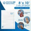 Spartan Industrial - 8 X 10 (200 Count) Quart Clear Reclosable Zip Plastic Poly Bags with Resealable Lock Seal Zipper - 2 Mil