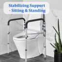 Toilet Safety Rails (300 LB) Adjustable, Foldable Toilet Handle Frame for Elderly & Disabled Adults, Supports All Toilet Types