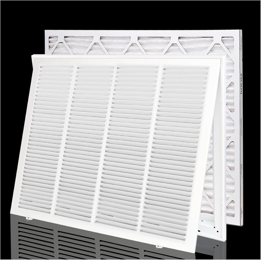 24x18 Return Air Filter Grille for 24"W x 18"H Duct Opening,Wall Return Air Vent Cover Grille with Filter [Included 1PK 1"Thick],Steel HVAC Vent Cover Filter Grill Outer Dimension: 26 5/8"W X 20 5/8"H