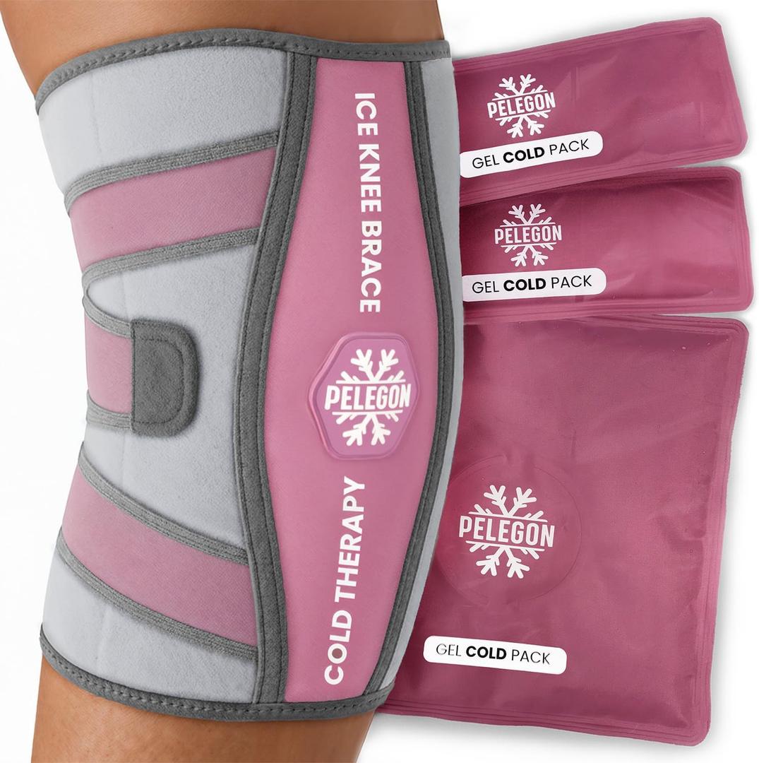 Knee Ice Pack Wrap (1 Pack) - Adjustable Ice Pack for Knees Surgery, Replacement, Arthritis Pain, ACL, Sports Injuries, Post Surgery, for Long Duration - 1 Pack (Pink)
