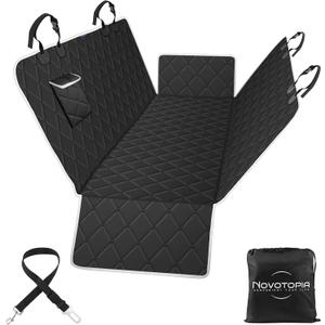 Dog Car Seat Cover for Back Seat 100% Waterproof, Long-Lasting and Soft Nonslip Backseat Cover for Cars, SUVs and Trucks, 600D Oxford Fabric, Black-White, Standard (54" W x 59" L)