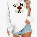 FLOYU Women Sunday Funday Sweatshirt Cute Football Graphic Pullover Game Day Weekend Tops Casual Football Season Shirt, Size L