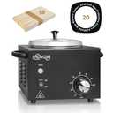 Professional Waxing Kit Wax Warmer Single Pot Wax Heater Machine for Hair Removal, Large Waxing Pot with NonStick Easy Clean Pot, 50 Sticks & 20 Collar, for Spa Salon Beauty Esthetician Home (Black)