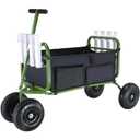 VEVOR Fishing Cart, 300 lbs Load Capacity, Foldable Fish and Marine Cart with Four 11" Big Wheels Rubber Balloon Tires, Heavy-Duty Steel Pier Wagon Trolley with 8 Rod Holders for Picnic