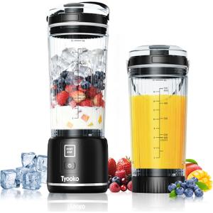 Portable Blender for Smoothies and Shakes, 18oz Rechargeable Electric Personal Juicer Cup with Dual Mode, 6 Sharp Blade Drink Mixer Bottle with Leakproof-Lid & Sip Spout for Kitchen/Travel/Gym