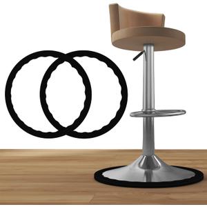2 Pack Bar Stools Leg Protectors Ring, Non Slip Silicone Chair Leg Floor Protector, Pads Bottom Protect Wooden Floor No Scratches No Noise Anti-Slip, Stretchable Fits 16.5" to 18.5" Chair Base, Black