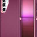 I-HONVA for Samsung Galaxy S24 FE 5G Case Shockproof Dust/Drop Proof 3-Layer Full Body Protection [Without Screen Protector] Rugged Heavy Duty Cover Case for Galaxy S24 FE 5G,Purple/Pink