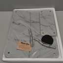 Stone Drying Mat for Kitchen Counter - 15.7"x11.8" with 11'' x 4.3 '' Soap try - Diatomaceous Dish Drying Mat with Non-Slip Stainless Steel Feet - Ideal for Dishes, Bottles etc. (Light Grey)