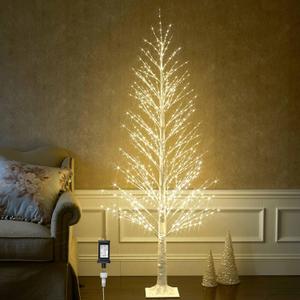 Hairui Lighted Twig White Alpine Tree with Fairy Lights 6FT 810 LED for Indoor Outdoor Home and Christmas Holiday Decoration