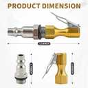 Air Chucks for Tires, 6 Pack Sturdy & Durable Locking Air Chuck with Easy Lock-on Clip, Heavy Duty Solid Brass, 1/4" Female NPT Threads, Universal Connect for Tire Inflator, Gauge, Compressor