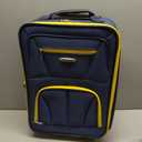 Rockland Fashion Softside Upright Luggage Set, Navy, 2 Piece (19"/14" Tote)