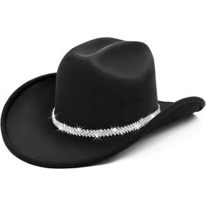 Cowboy Hat,Cowgirl hat,Cowboy Hats White/Black Western Cowgirl Hats for Women/Men (One Size)