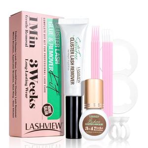 LASHVIEW Cluster Lash Glue & Remover Kit Super Strong Hold 4 Weeks+ Long-Lasting Glue, Waterproof Formula, Easy at-Home Removal,Includes DIY Lash Supplies