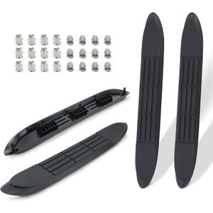 Nerf Bar Replacement Pads for 3" Round Nerf Step Bars, 21" X 3" Durable Non-Slip Running Boards Pads 5 Holes with 24 Pins, Black (4 Pack)