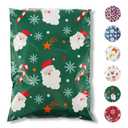 Fuxury Poly Mailers 10x13 Inch 50Pcs,Shipping Bags Christmas for Clothing,Strong Adhesive Shipping Envelopes for Small Business, Self Seal Poly Bag Mailing Envelopes Green Santa Gift Decor