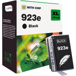 923e 923XL Black Replacement for HP 923 Black Ink Cartridgs for HP Printers Office Jet Pro 8125e 8135e 8138e 8139e 8130 8130e Series OfficeJet 8122e 8120 Series Printer(1 Pack 923 XL)
