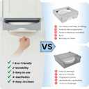 10-inch Paper Plate Dispenser Under Cabinet, Bamboo Paper Plate Holders, Kitchen Counter Vertical Plate Dispensers Holders Countertop Caddy (For 10-inch Plates,Gray)