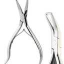 Professional Hair Extension Tools Microlink Bead Remover Plier for Hair Extensions Removal Micro Ring Beads Opener 5.5 Inch Pliers Silver Polish, Stainless Steel,Silver